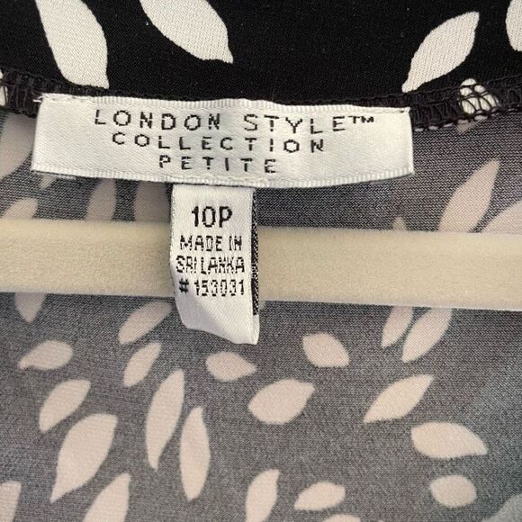 New London Style Black White Short Mini Dress Women’s Sz 10P 10 Petite 8 Medium - Picture 3 of 7